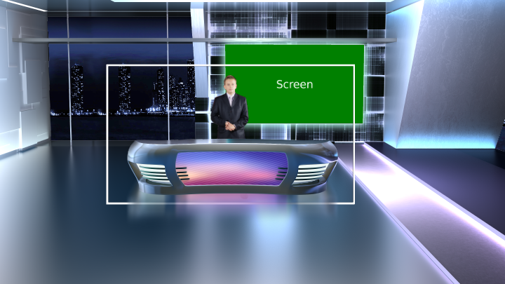 Modern Anchor desk Virtual Set