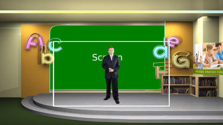 English classroom virtual set