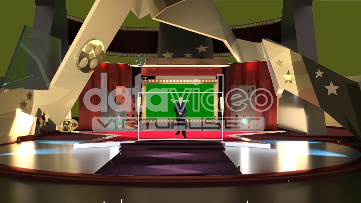 Entertainment movie and roll film virtual set