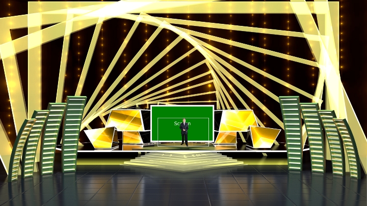 Golden Square Frame Annular Stage Virtual Set