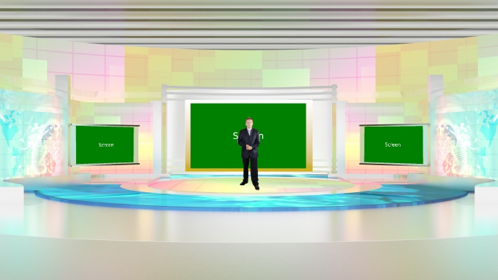 Round display stage Virtual Set