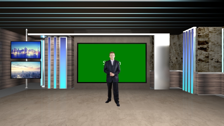 Simple Brown Design Geographic Program Virtual News Set