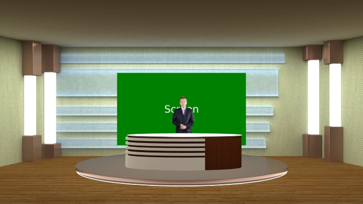 Simple and Bright Design Virtual Presentation Studio Set