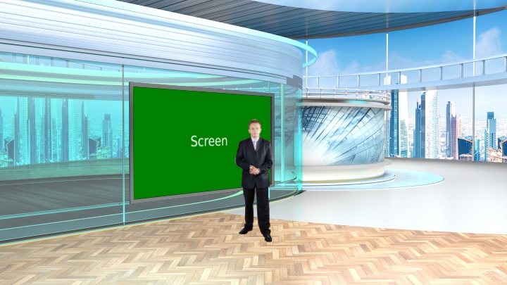 Weather Forecast Virtual News Set Studio