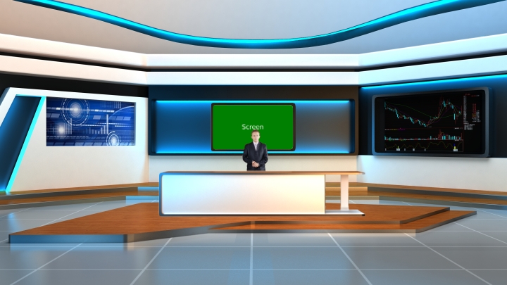 Financial News Virtual Studio Datavideo Virtual Set Royalty Free 4k Psd 3dsmax And Maya Virtual Studio