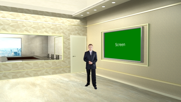 Virtual Beige Meeting Room