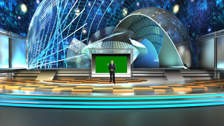 Performance Stage with Space Background Virtual Set