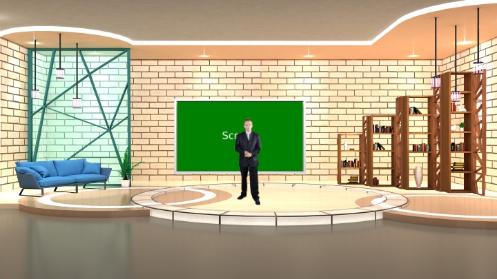 Bright Color Talk Show Virtual Studio